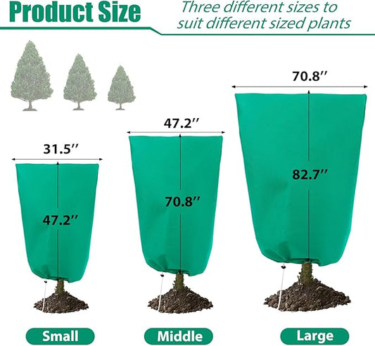 2 Pack Plant Covers Freeze Protection for Winter, 2.2oz/yd² (72" X 47") Frost Blankets Cloths With Zipper/Drawstring , Large Plant Frost Protection Covers Outdoor, for Shrub Bush Fruit Tree Potte
