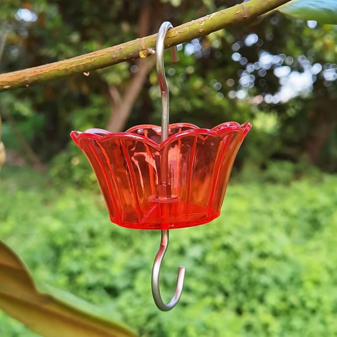 Ant Moat for Hummingbird Feeder - 3 OZ x 4 Pack Red Insect Guard with Large Capacity