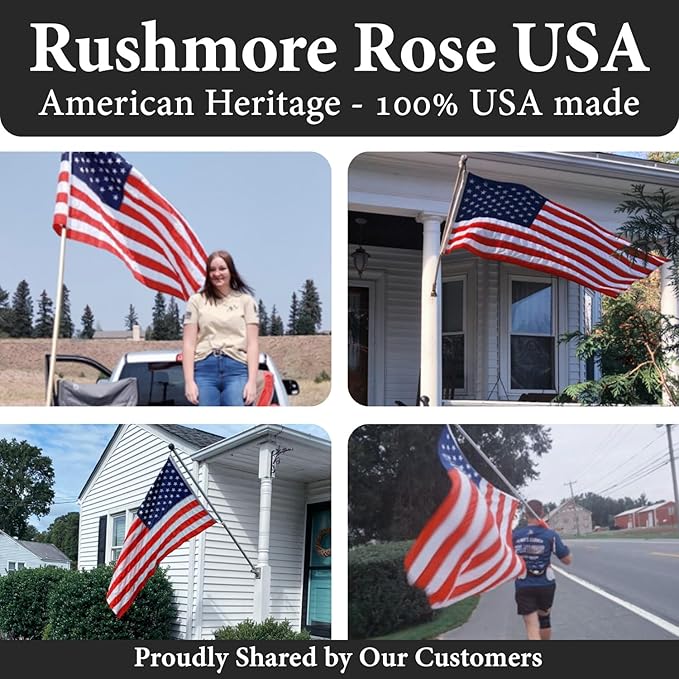American Flags for Outside 4x6 -100% MADE IN THE USA,Indestructible Durable Outdoor Heavy Duty Spun Polyester US Flag United States Flags Sewn Stripes and Embroidered Stars,FMAA Certified,4th of July