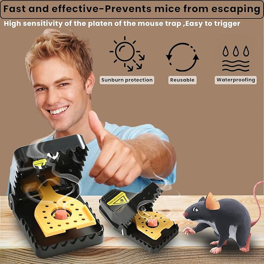 Mouse Traps, Reusable Rat Trap Outdoor Indoor, Rat Traps Indoor for Home, Plastic Mousetraps Mice Traps for House Basement/Garage/Attic Anywhere 9Set Mouse Traps(2L+6S+1Clip)