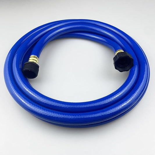 PVC Garden Hose 1/2 Inch, Flexible Water Hose with Male and Female Fittings, No Leaking, Heavy Duty, for Household, Outdoors, Lawns, Patio (10 FT, Blue, Plastic Fittings)