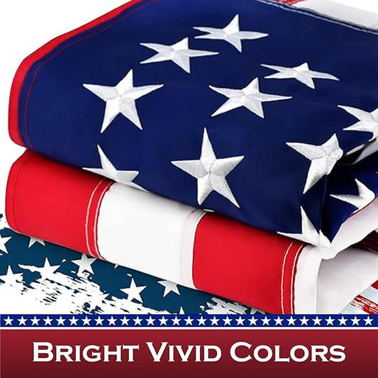 American Flag 2.5 x 4 Pole Sleeve, American Flags For Outside Banner Style,New 420D Polyester, Heavy Duty Durable TearProof, Embroidered Stars, Sewn Stripes,, UV Protection,Outdoor Flag (Pole NOT Included)