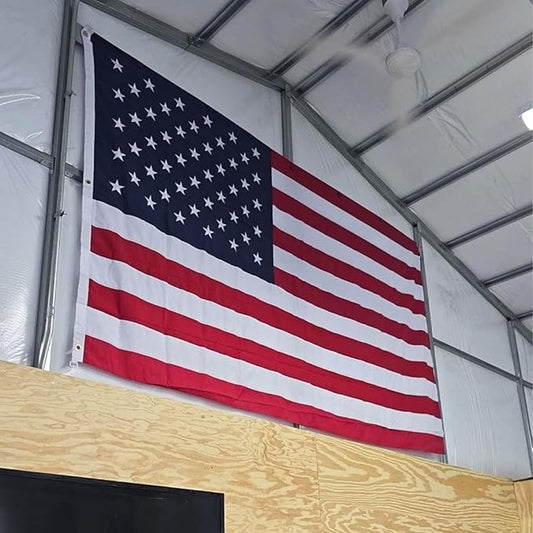 Homissor American Flags for Outside Large US Flag 6x10 Heavy Duty Outdoor USA Banner Embroidered Stars High Wind All Weather Sewn Stripes Brass Grommets