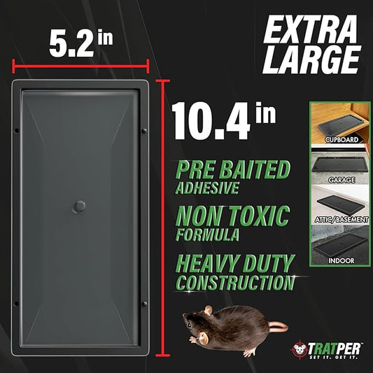 Glue Traps for Mice,Rat,Mouse,Snake,Lizard,Insect. 20 Pack. Extra Strength,Pre-Baited Adhesive.Heavy Duty Plastic Tray.Non-Toxic,Chemical-Free Pest Control for Home. 20Pack