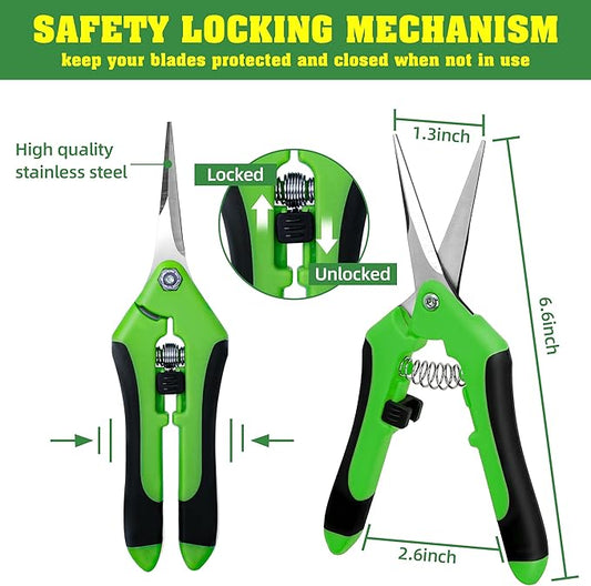 4 Pack Garden Shears, Stainless Steel Shears Gardening Tools, Scissors, Garden Clippers, Pruning Shears for Gardening Shears & Scissors (Green)