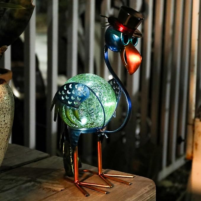 MUMTOP Peacock Solar Lights Outdoor, Solar Lantern Outdoor Decorative Waterproof LED Peacock Lights Tabletop Decorations for Patio Garden Yard Outside Decor, Peacock