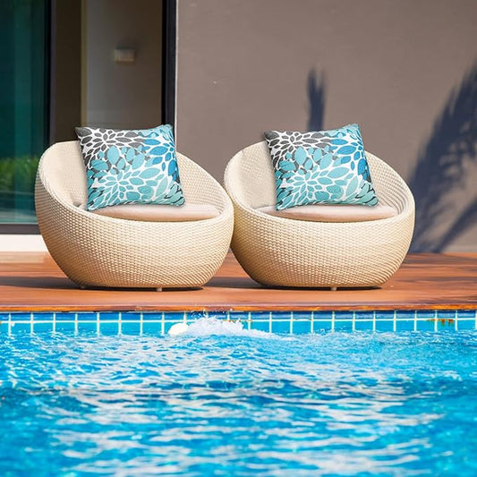 JMGBird Outdoor Pillows Waterproof Set of 2 Outdoor Throw Pillows with Insert Included Pillow 18×18 Inch Outdoor Pillow for Patio Furniture