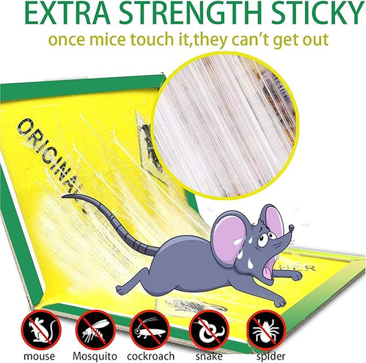 Ezoon 12 Pack Large Mouse Glue Traps with Enhanced Stickiness, Rat Snake Sticky Pad Board for House Indoor Outdoor, Easy to Set, Extra Large (8.3" x 12")