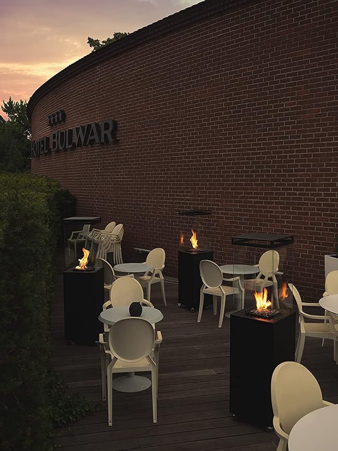 Planika Lighthouse - Patio Heater Outdoor Fireplace for Patio Fueled with Propane Gas 20 lbs cylider - Cover and Regulator Included