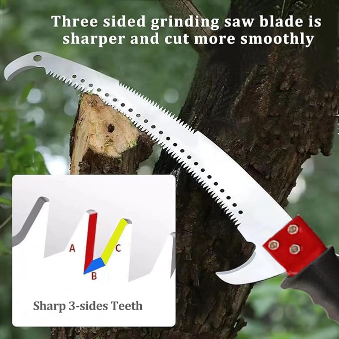 Manual Pole Saw 30 FT Extendable Tree Pruner High Branches Trimming for Pruning Palms and Shrubs with Long Handle (Green)