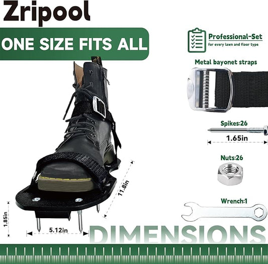 Lawn Aerator Shoes, Upgrade Heavy Duty Spike Shoes Lawn Aerating with Hook&Loop Straps, Free-Installation yard aerator spike , One-Size-Fits-All Soil Aerator lawnTool for Yard Patio Lawn Garden(Black)