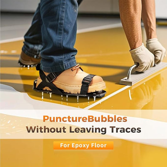 Gunite Spiked Shoes for Epoxy Floor,2 in 1 Fully Assembled,2 Lengths of Spikes with 1.8"" and 1.2"" Short Spikes,Perfect for Epoxy Garage Floors,Overlays, Lawn Aeration,Aerator Shoes