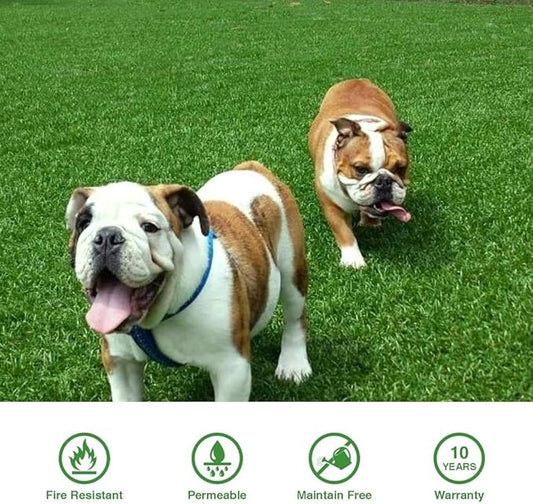 Artificial Grass Turf 3FTX30FT, 1.38" Pile Height Realistic Synthetic Grass, Indoor Outdoor Pet Faux Grass Astro Rug Carpet for Garden Backyard Patio Balcony