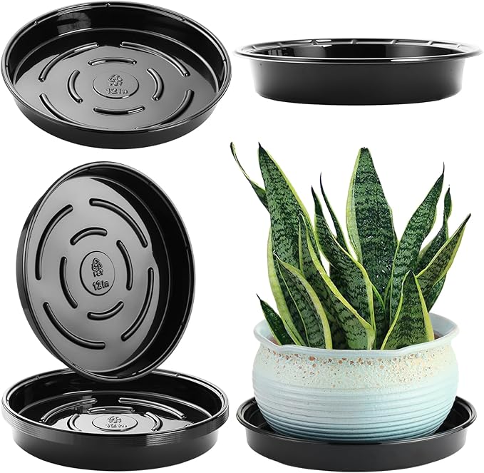 Plant Saucer 15 Pack Plant Trays for Pots 12 Inch Plastic Plant Saucers for Outdoors and Indoors Black Drip Trays for Potted Plants Flower Pot Plates to Catch Water Plant Drainage Dishes No Holes