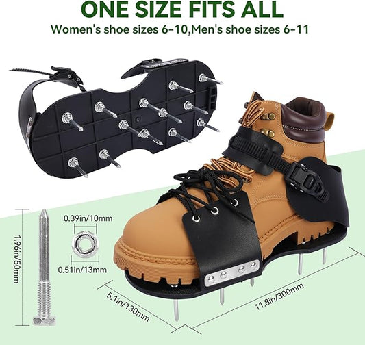 HFH Lawn Aerator Shoes for Grass,Aeration Shoes for Lawn,Spike Shoes for Lawn Aerating (Shoelace)