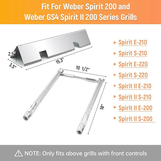 Spirit E-210 Grill Replacement Parts for Weber Spirit E-210 Grill Replacement Parts Spirit I & II 200 Series GS4 E210 S210 E220 Grill Parts 15.3" Flavor Bars, 7635 Flavorizer Bars 69785 Grill Burner