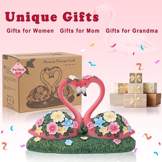 Solar Flamingo Garden Decor Statue, Outdoor Funny Solar Light Decoration for Yard, Patio, Lawn, Unique Housewarming, Birthday Gift for Women, Mom, Grandma