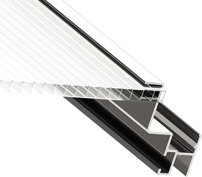 Greenhouse Jasmin 2 Aluminum Frame - 6.3 x 4.3 ft Approx. 6 mm Polycarbonate Panels - Bonus Base Frame and Automatic Vent Opener