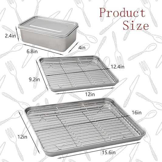 4-piece BBQ accessory set, stainless steel barbecue prep tray, portable BBQ system, 2 lidded marinade containers, suitable for outdoor grilling, easy to clean, men's BBQ gift.
