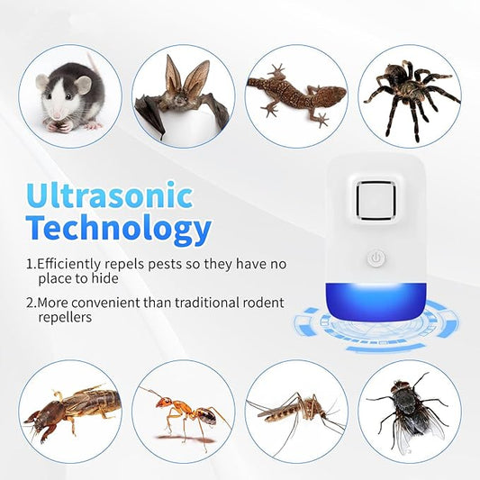 Ultrasonic Pest Control Repeller Plug in, Electronic Rodent Repellent for Indoor Home, Mosquito Repellent, Cockroach Killer, Spider Repellent (1 Pack)