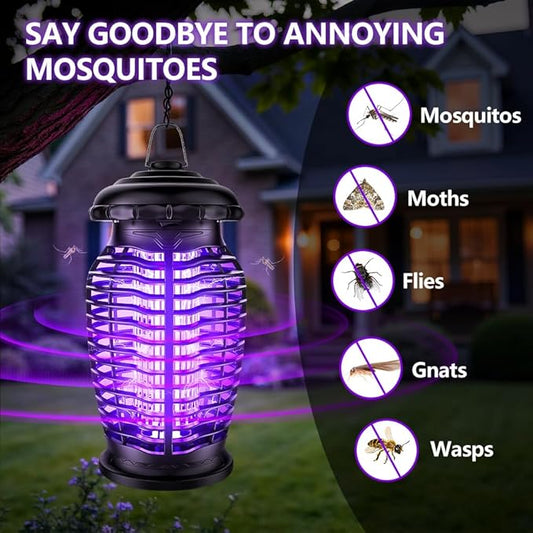 Bug Zapper Indoor Outdoor, 4200V Mosquito Zapper, 15W Fly Zapper, Mosquito Killer, Fly Traps, Flying Insects Zapper Indoor Outdoor,