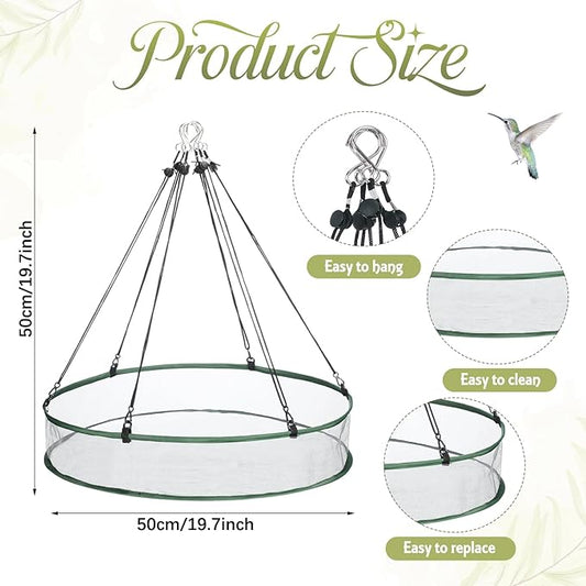 Universal Wild Bird Seed Catcher Hanging Hoop Platform Bird Seed Catcher Tray for Hummingbird Feeders Bee Feeder Outdoor Garden Accessories(2 Pieces,24 Inch)