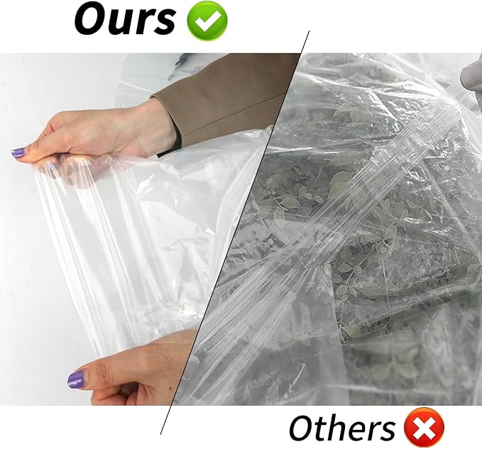 6.5x19.7Ft Clear Greenhouse Film Plastic Sheeting, Greenhouse Polyethylene Plastic Film 6 mil Thickness Replacement Cover, UV Resistant, Plant Covers Freeze Protection for Windproof Frost& Dust Proof