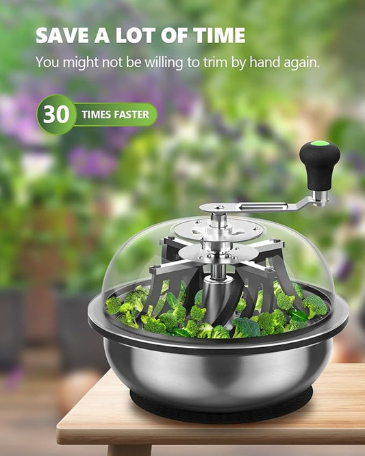 13 Inch Bud Leaf Bowl Trimmer, 13" Trim Bowl with Clear Visibility Dome and Sharp Stainless Steel Blades, for Twist Spin Cutting Buds, Flowers, Leaves, Hydroponics Plants