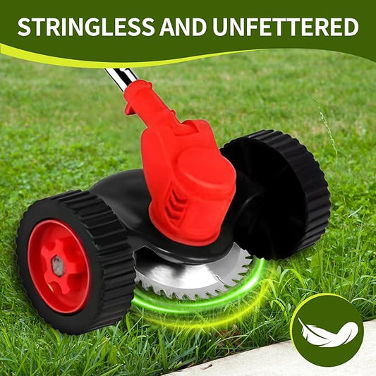 Wood Ranger Weed & Lawn Trimmer,3 in 1 Cordless Grass Trimmer,24V Cordless String Trimmer, Wheeled Weed Eater with 2 Batteries, Electric Lawn Edger Tool Set, 6-Inch Cutting Width(Red)