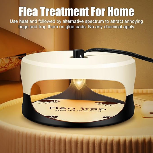 Flea Traps for Inside Your Home 2 Packs, 2024 Sticky Bed Bug, Flea Trap Indoor Pest Control Trapper Insect Killer with Light