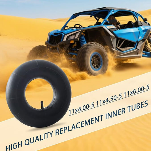 2 Pack 11x4.00-5 11x4.50-5 11x6.00-5 4.10/3.50-5 Inner Tube Heavy Duty with Straight Valve Stem Replacement for Wheelbarrows, Mowers, Hand Trucks Garden Carts, Golf Cart