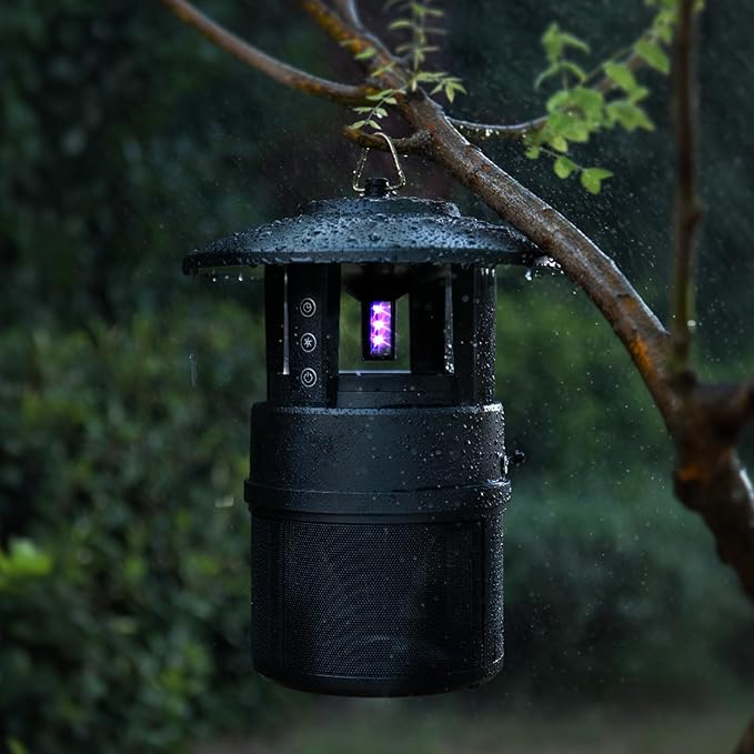 Mosquito Trap Outdoor, Flying Insect Bug Trap with Lighting, Sleep and Timer Functions, Gnat Flies Moths Wasps Beetles Catcher, Indoor Bug Mosquito Zapper Alternative, Black