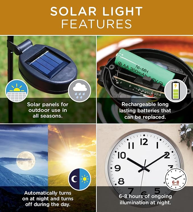 Regal Art & Gift Hot Air Balloon Solar Lantern – Hanging Solar-Powered LED Lights, Waterproof Portable Decorative Outdoor Lamp Made of Metal & Glass for Garden, Patios & Pathway – Stripe(X-Large)