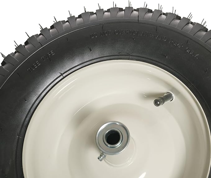 SCENIC ROAD Wheelbarrow Replacement Tire, 16" Wheel with Bearing and Grease Fitting, 4-Ply Knobby Tire