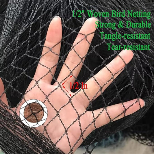 7.5x100 Ft Deer Netting, 1/2 in Strong Woven Bird Netting for Garden Protection, Bird Net for Blueberry Bushes, Strawberry Plants, Vegetables, Against Deer, Squirres, Small Critters