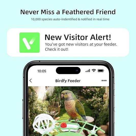 Bird Feeder with Camera, Smart Bird Cam with AI Identify BirdSpecies, Auto Record BirdVideo, Instant Notifications, 2K Video Live Stream Camera with Solar Panel for Birds Lover