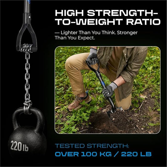 CKG Small Shovel Carbon 28 Inches Lightweight Camping Portable Shovel Ideal for Digging, Small Garden Shovel with D Handle Round Point Blade Camp Shovel