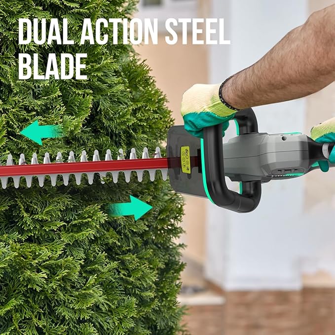 Litheli 20V Cordless Hedge Trimmer 20 Inch, Power Hedge Trimmer for Bush & Shrub Cutting, Trimming, Pruning, with 2.0Ah Battery and Charger Included