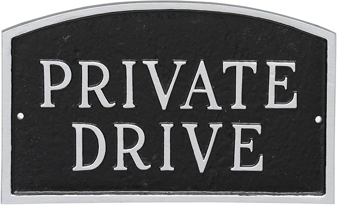 Montague Metal Products SP-12S-BS Private Drive Arch Statement Plaque, Standard, Black and Silver
