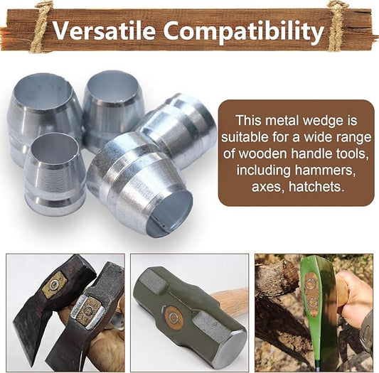 21 PCS Round Axe Handle Wedge Safety Metal Wedge Hammer Handle Wedges for Axe Hammer Sledge (0.31/0.39/0.47 Inch)