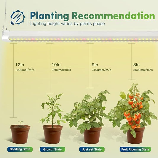 FREELICHT 4 Pack 4FT LED Grow Lights, 160W (4 x 40W,1080W Equivalent), Full Spectrum Sunlight Growing Lamp Fixture, Hanging Plant Light for Hydroponic Indoor Plants Seeding, Plug-in with On/Off Switch