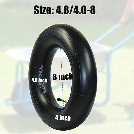 Libereco 2 Pack 4.8/4.0-8 TR87 Bent Valve Inner Tube ¨C Compatible with Lawn Mowers, Carts, Trailers, Wheelbarrows ¨C Heavy Duty Rubber Tube