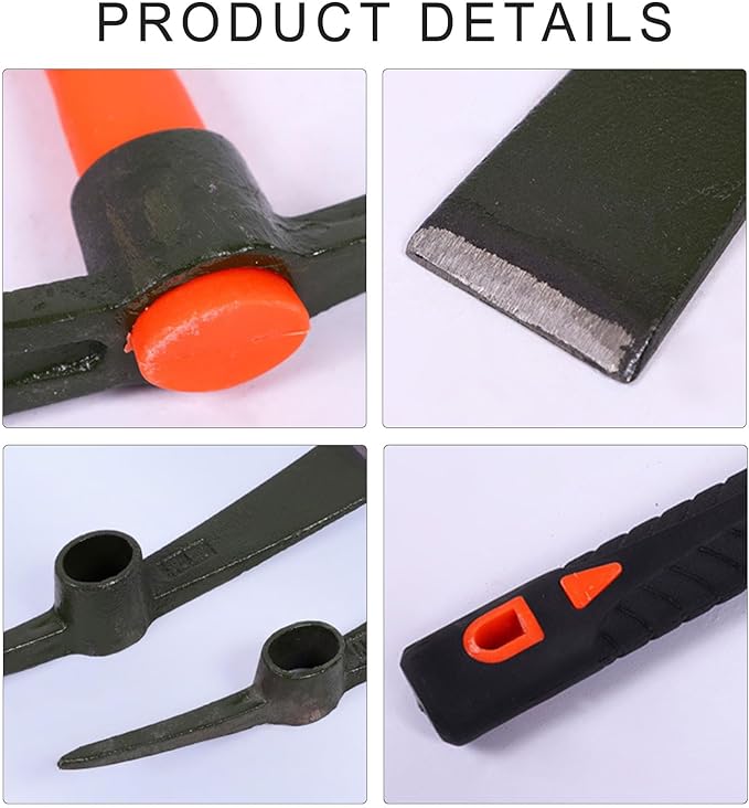 Heavy Duty Miniature Pick Mattock With Fiberglass Handle Garden Hand Tool For Gardening Digging & Camping Landscaping Pick Mattock