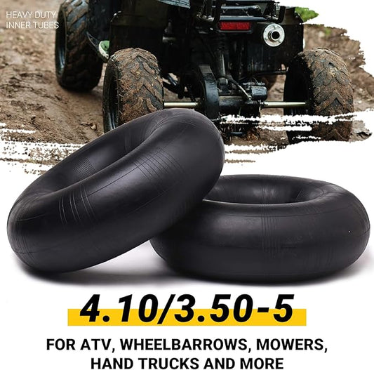 AR-PRO 4.10/3.50-5 Heavy Duty Replacement Inner Tube with TR-87 Bent Valve Stem (2-Pack) - for Wheelbarrows, Mowers, Hand Trucks and More