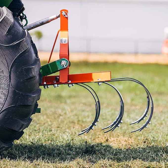 Titan Attachments Cultivator with 6 Spring Steel Shanks 3 Point Quick Hitch