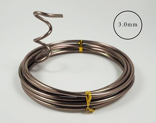Anodized Aluminum Bonsai Training Wire 5-Size Starter Set with Canvas Bag - 1.0mm, 1.5mm, 2.0mm, 2.5mm, 3.0mm (147 feet total) - Choose Your Color (5 Sizes, Brown)
