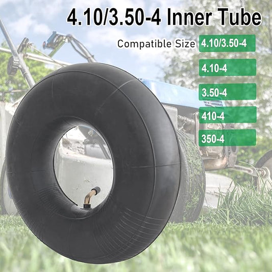 2-Pack 4.10/3.50-4 Inner Tube 4.10-4 3.50-4 Tube Bend Valve Stem for Wheelbarrows/Mowers/Hand Trucks and More