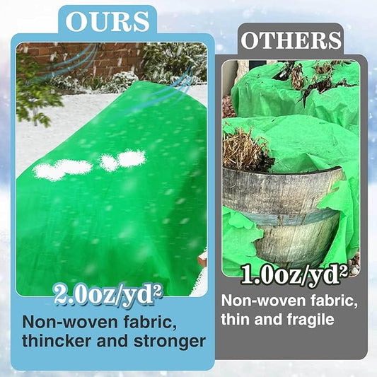 Alphatool 2.0oz/yd² Plant Covers Freeze Protection - 10 x 12 ft Easy of Use Green Winter Plant Frost Blanket Shield for Raised Beds, Reusable Garden Fabric Cloth Floating Row Cover for Outdoor Plants