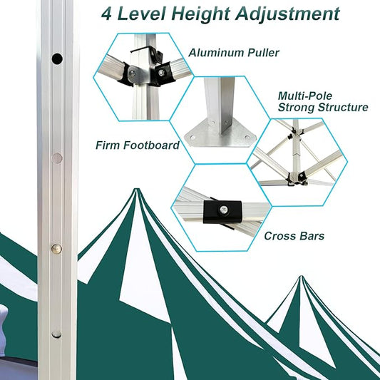 Custom Canopy Tent 10x15 with Logo- Pop Up Canopy Tent Packages for Outdoor and Trade Show Events - Nano-Grade Water Repellent Heavy Duty (1 Full Wall + 2 Half Wall)