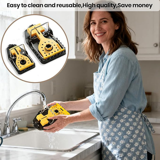 Rat Trap - Mouse Traps Quick Effectively Mouse Trap Rat Traps Indoor for Home, Plastic Mousetraps Indoor Outdoor Use Snap Traps for Mice Used Anywhere, Quick Set Up and Reusable, 9Set(2L+6S+1Clip)